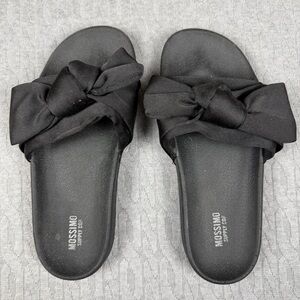 Mossimo Supply Co. Black Knotted Fabric Slide Sandals
